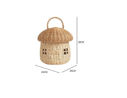 Vind Agern Ren Håndvævet Rattan Håndtaske Svamp