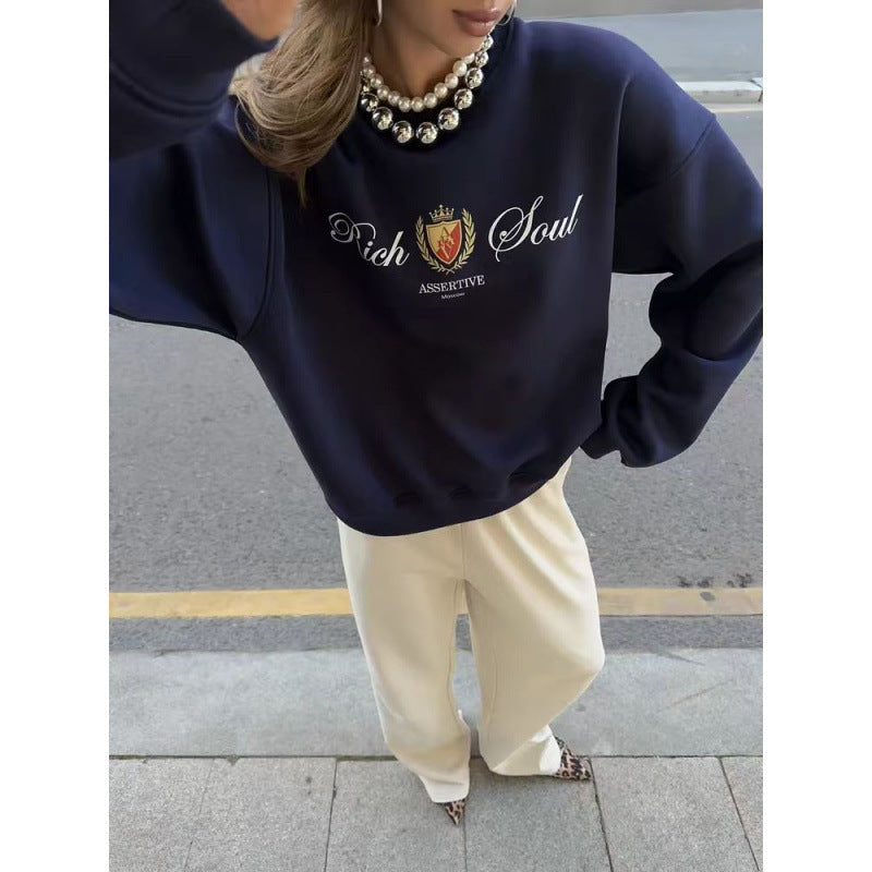 Fashionprint Rundhalset Pullover til Kvinder