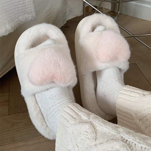 Lovely Three Dimensional Love Cotton Slippers Female