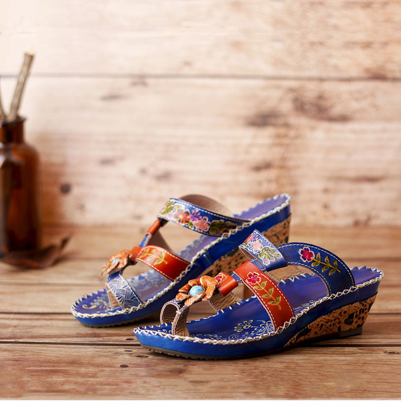 Ethnic Women's Sandals All Over Toe Lightweight Mid-heel