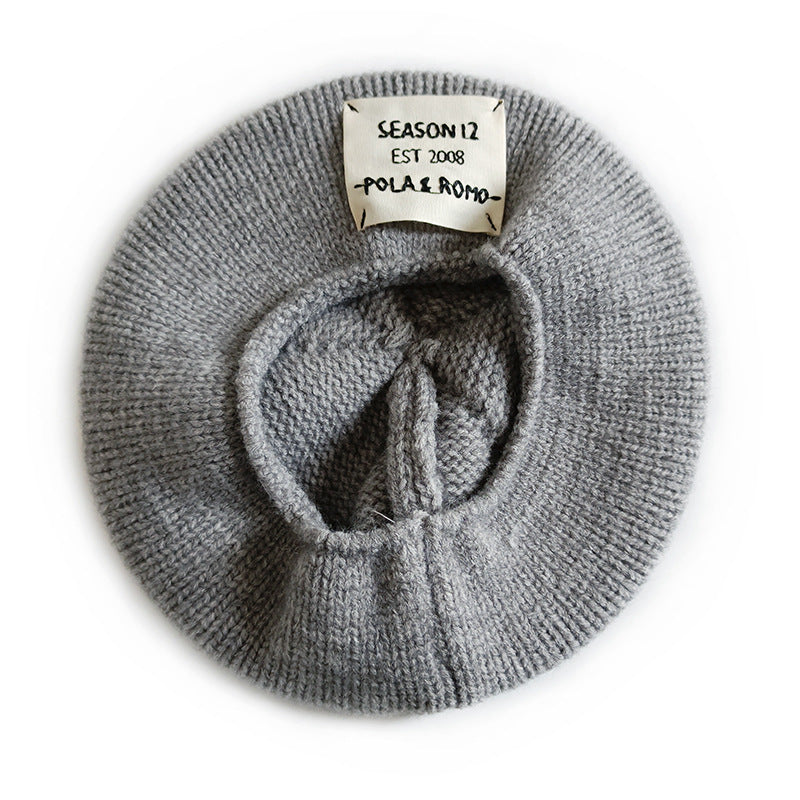 Comfortable Beret Wool Art Cloth Label Embroidered Letters Casual