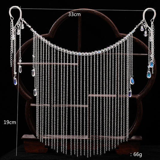 Hanfu Ancient Style Face Covering Curtain Tassel Veil Hanging Ear