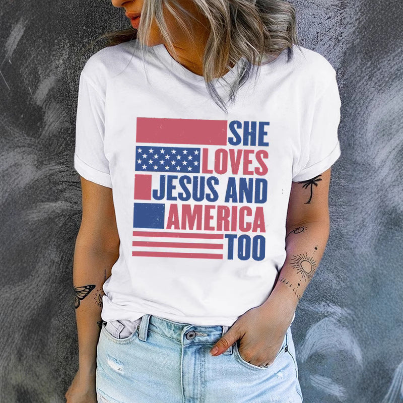 European And American Printed Women's T-shirt