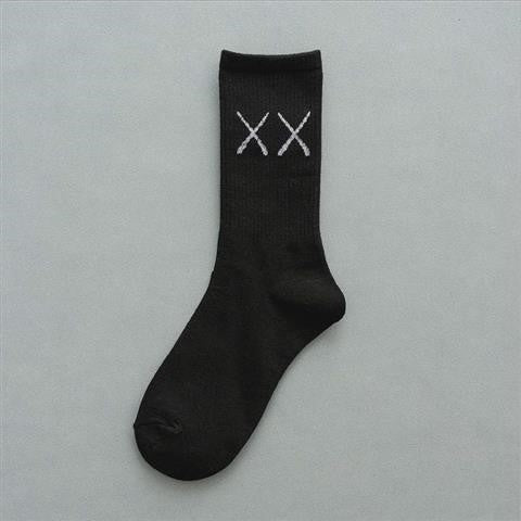 Emoji-filled Cotton Black-and-white Instagram-style Cartoon Hip-hop Quirky Long Socks For Couples