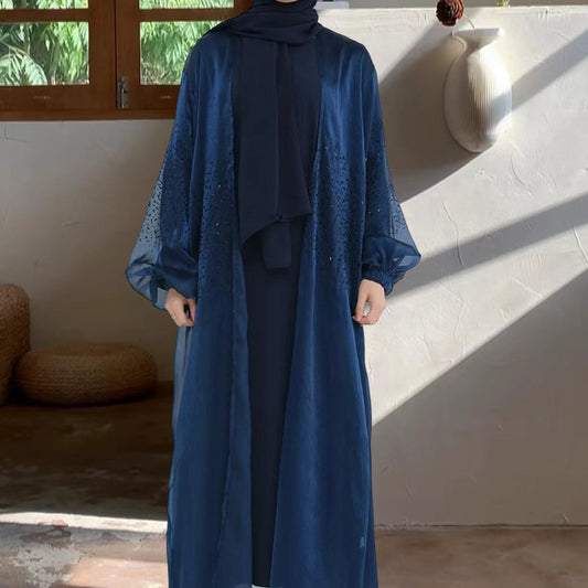 Lady Mesh Robe Coat Two-piece Set