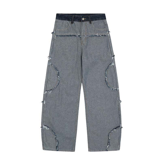 Street Fashion Hip Hop Inside-out Wear Frayed Design Skinny Jeans