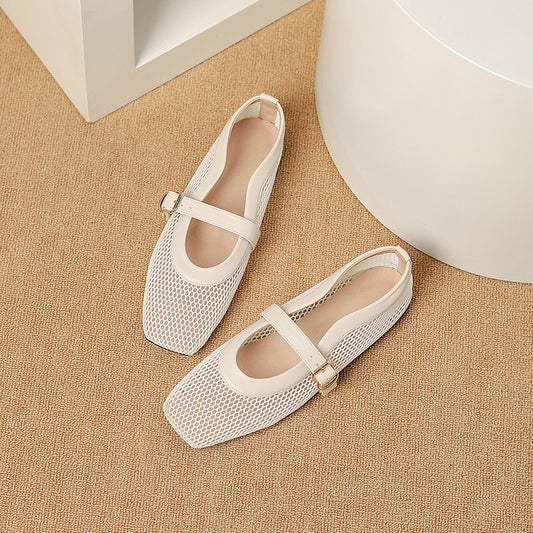 Summer Mesh Shoes Women's Breathable Shoes New Hollow Out Pumps