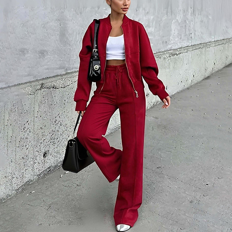 European And American Women's Clothing Suit Fashion Solid Color Casual Loose