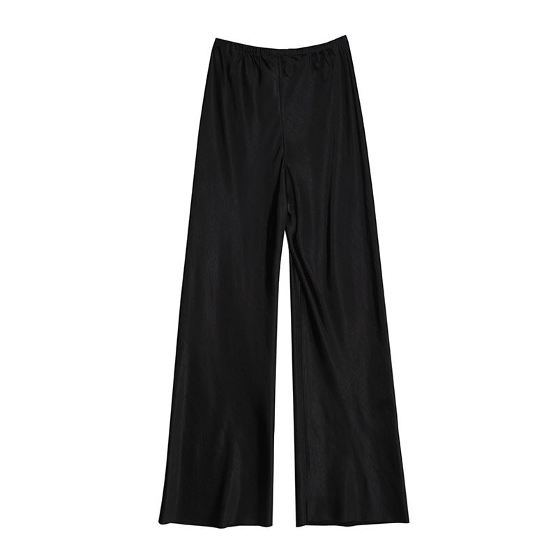 Korean Style Simple Satin Wide-leg Straight Pants