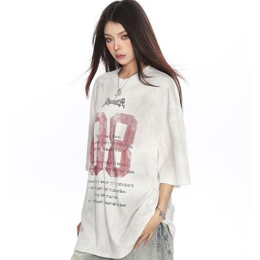 Women's American Retro Printed Short Sleeve