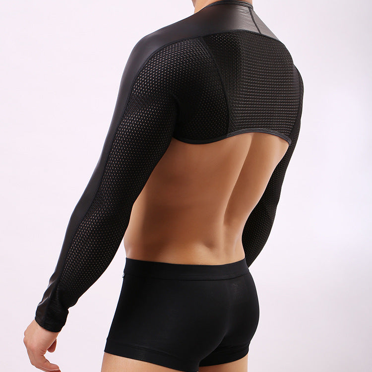 Faux Leather Sleeve Tube Tight-fitting Sleeves Fitness Clothing