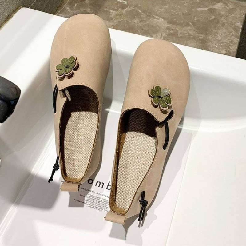 Mori Women's Retro Peas Shoes Lightweight Flat Pumps