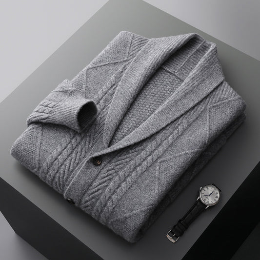 Cashmere Cardigan Men's Half Turtleneck Button Cashmere Coat