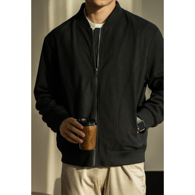 Men's Baseball Collar Simple Loose Casual Jacket