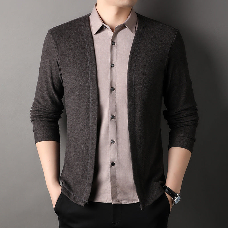 New Sweater Men's Fake Two Pieces Shirts Top