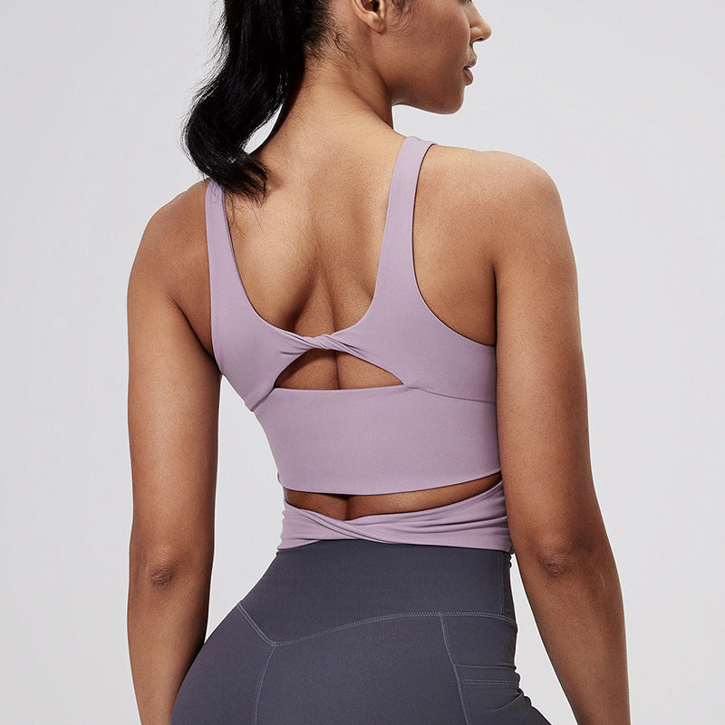 Nude-Feel Cross-Back Sports Bra For Women