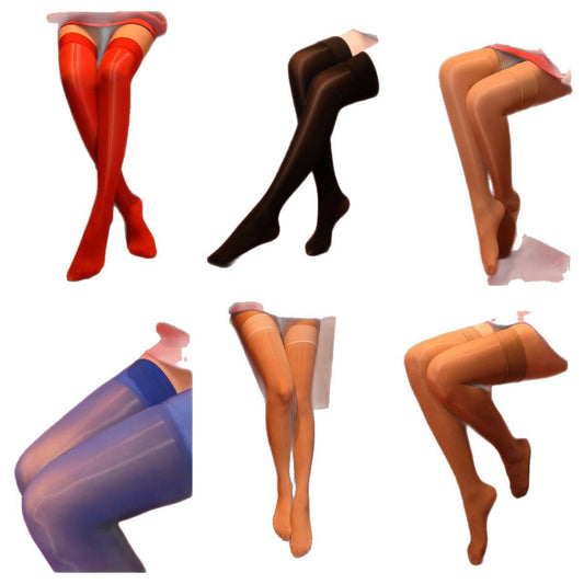 Ultra-thin Oil-shine Silky-soft Pearlescent Over-the-knee Stockings