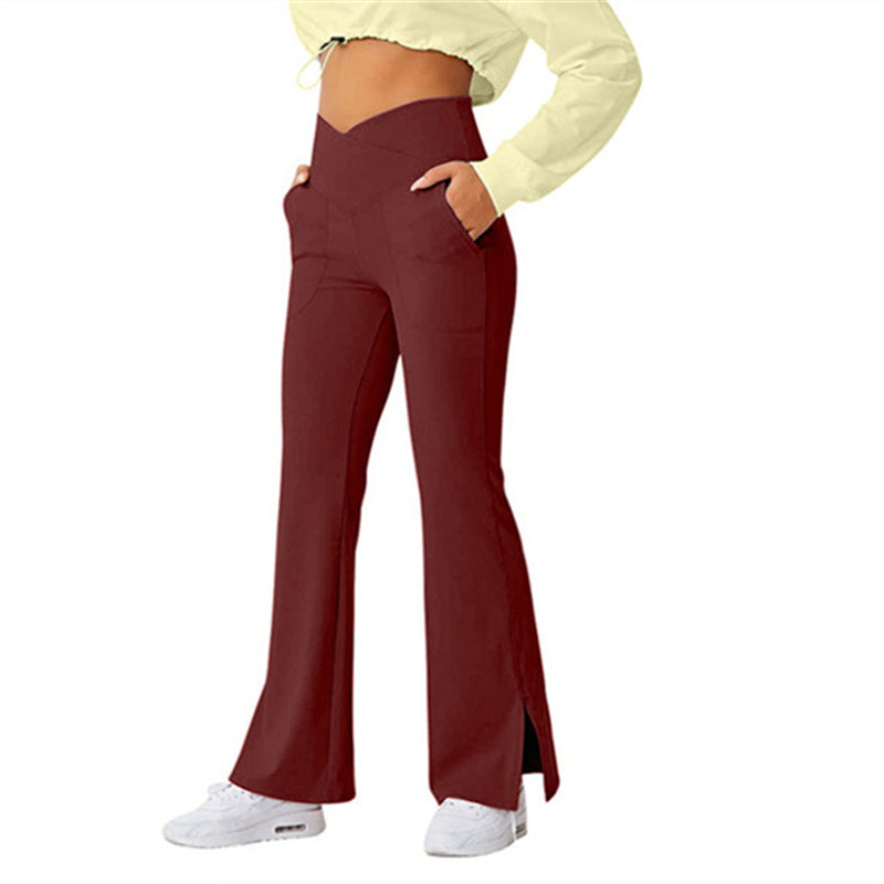 High Waist Skinny Stretch Flare Pants Fashion Female
