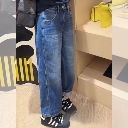 Retro vide ben Jeans Dame Lille Store Størrelse