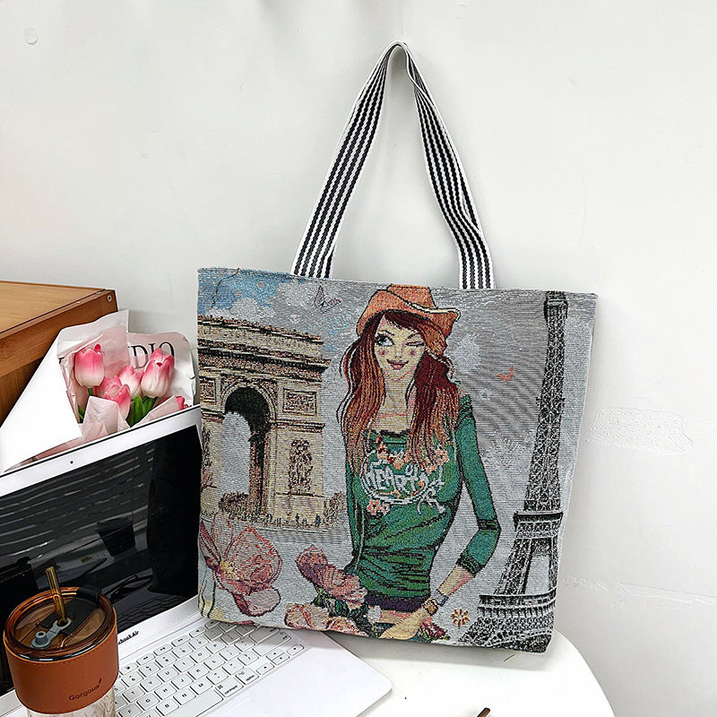 Women's Large Capacity Printed Shoulder Bag