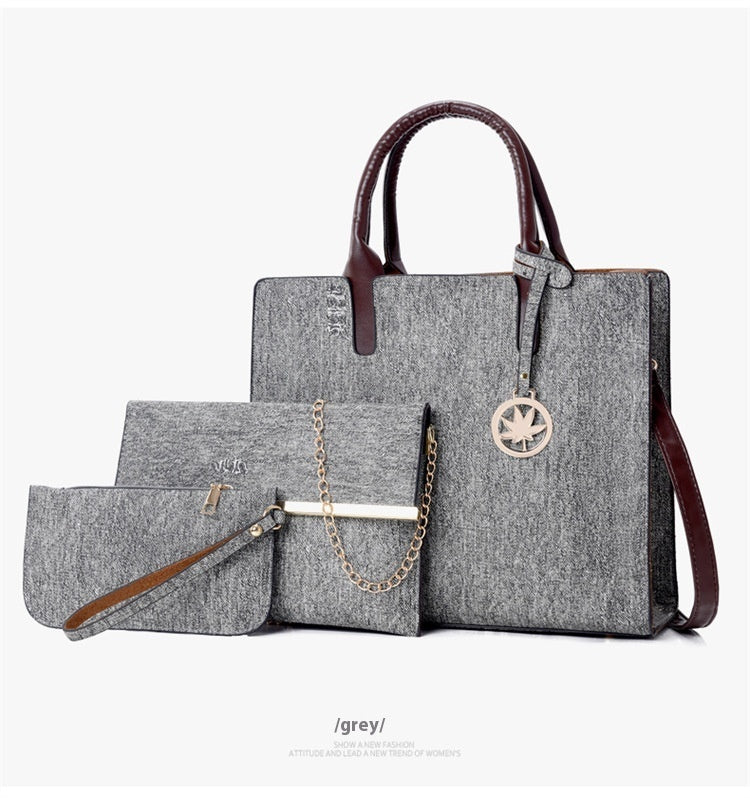 Tre-delt håndtaske skuldertaske crossbody