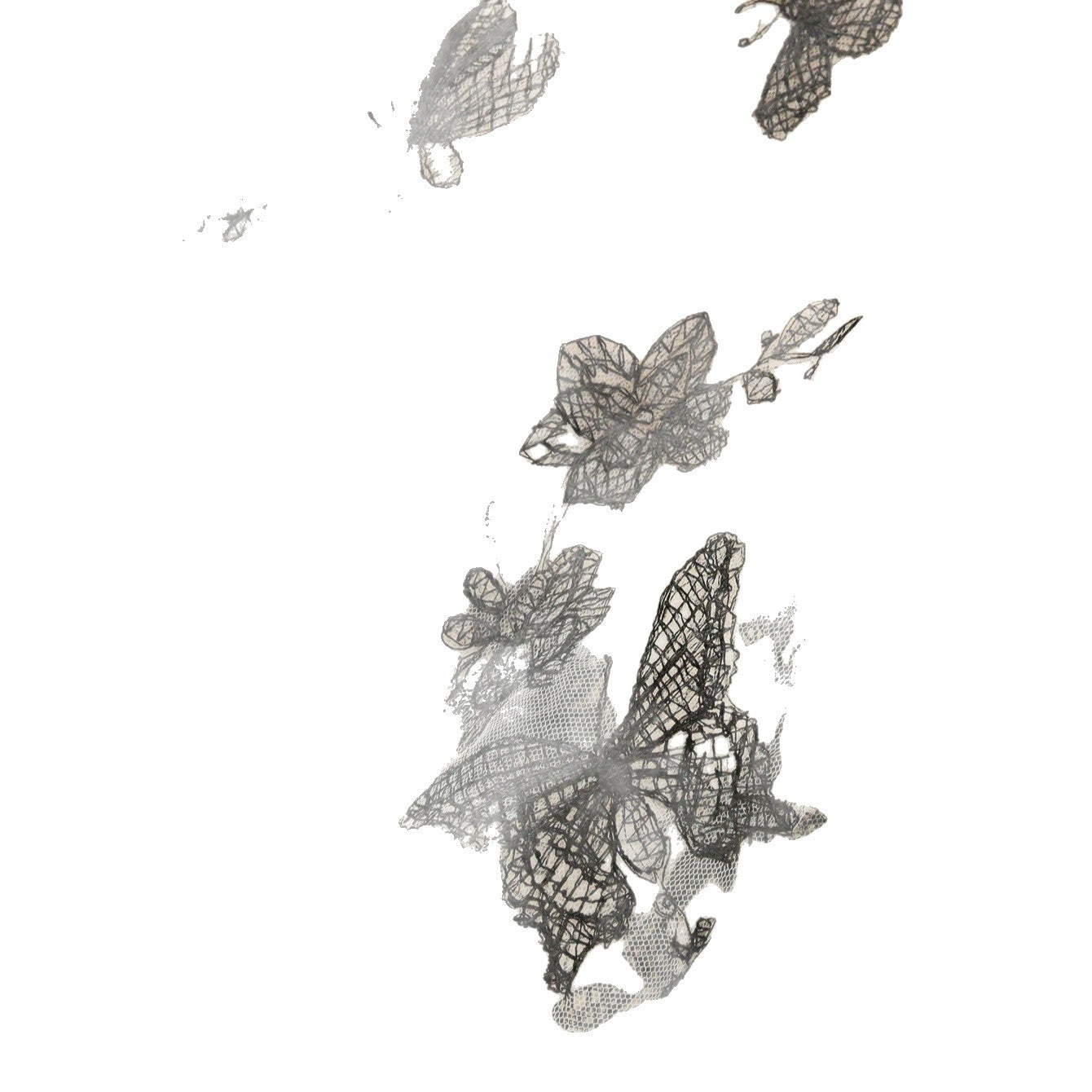 Black Rice Color-Block Butterfly-Print Slip Dress