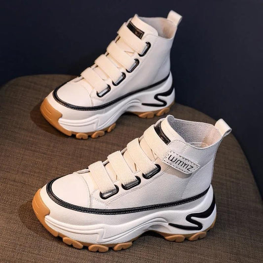Mid-Top Velcro Sneakers til kvinder med plateau