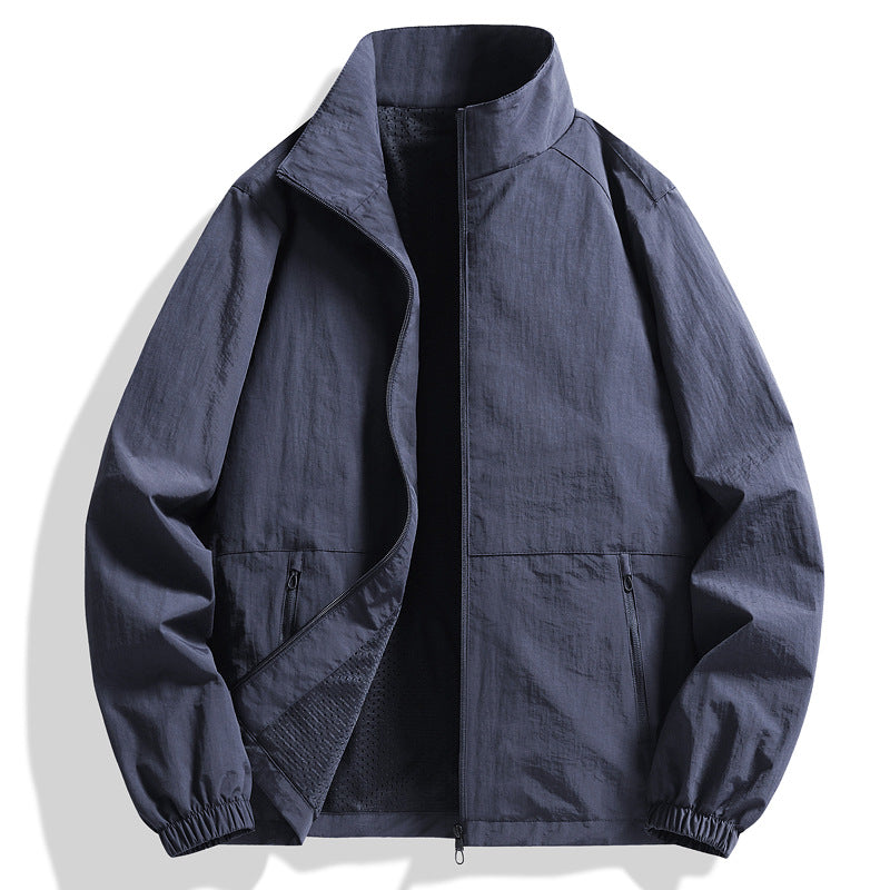 Casual Stand Collar Men's Top Outdoor Large Size Workwear