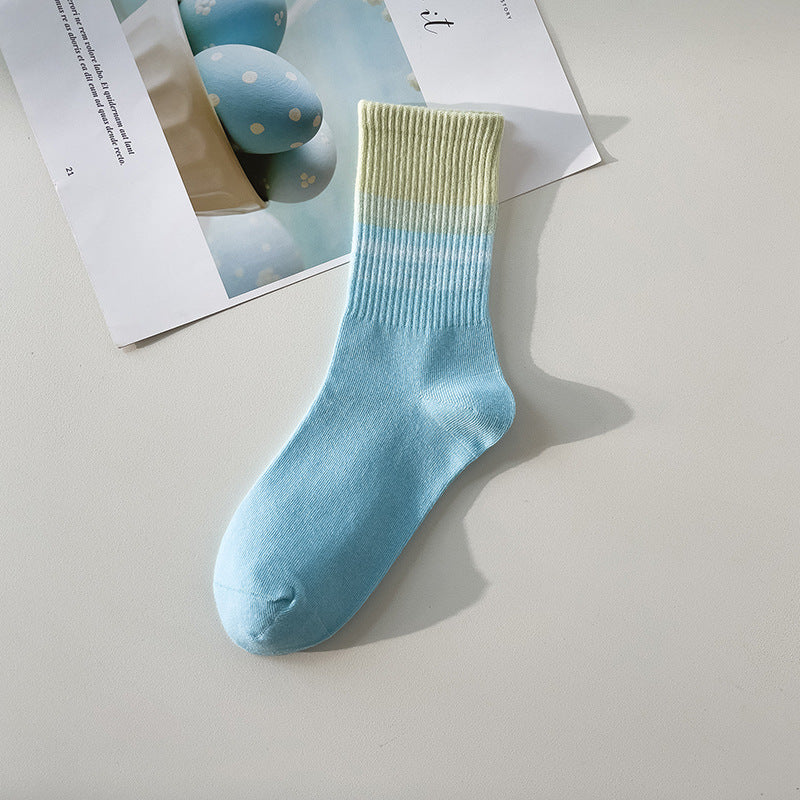 Fashion Gradient Color Street Skateboard Sports Socks