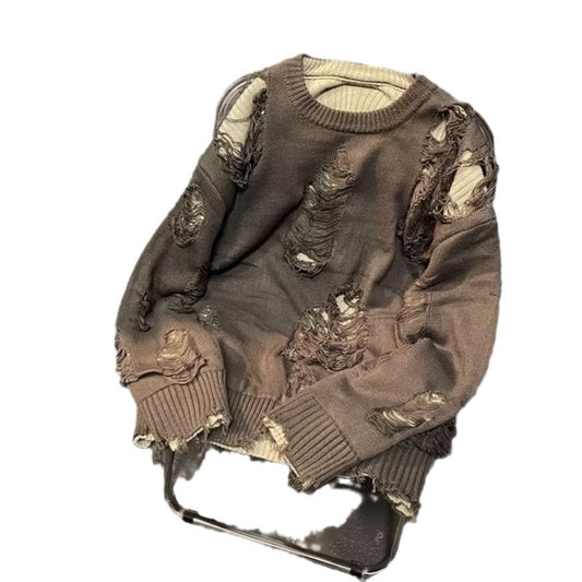 Ripped Sweater Men's Minority All-match Idle Style