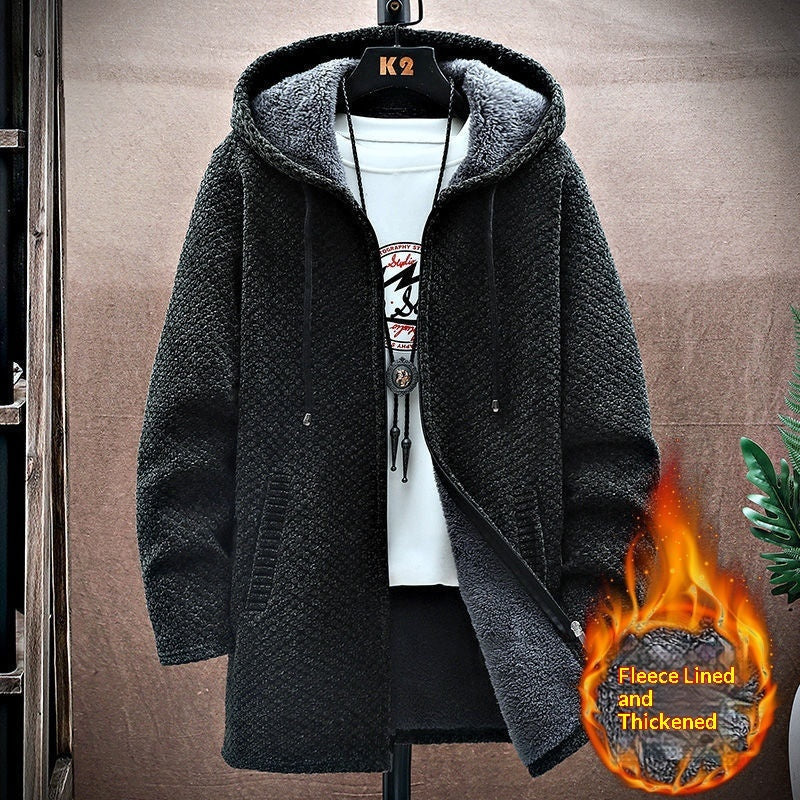 Men's Mid-Length Knitted Cardigan Coat Casual And Versatile