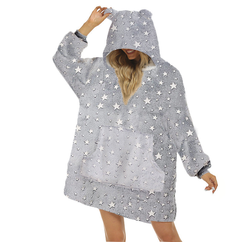 Printed TV TV With Ears Lazy Blanket Homewear