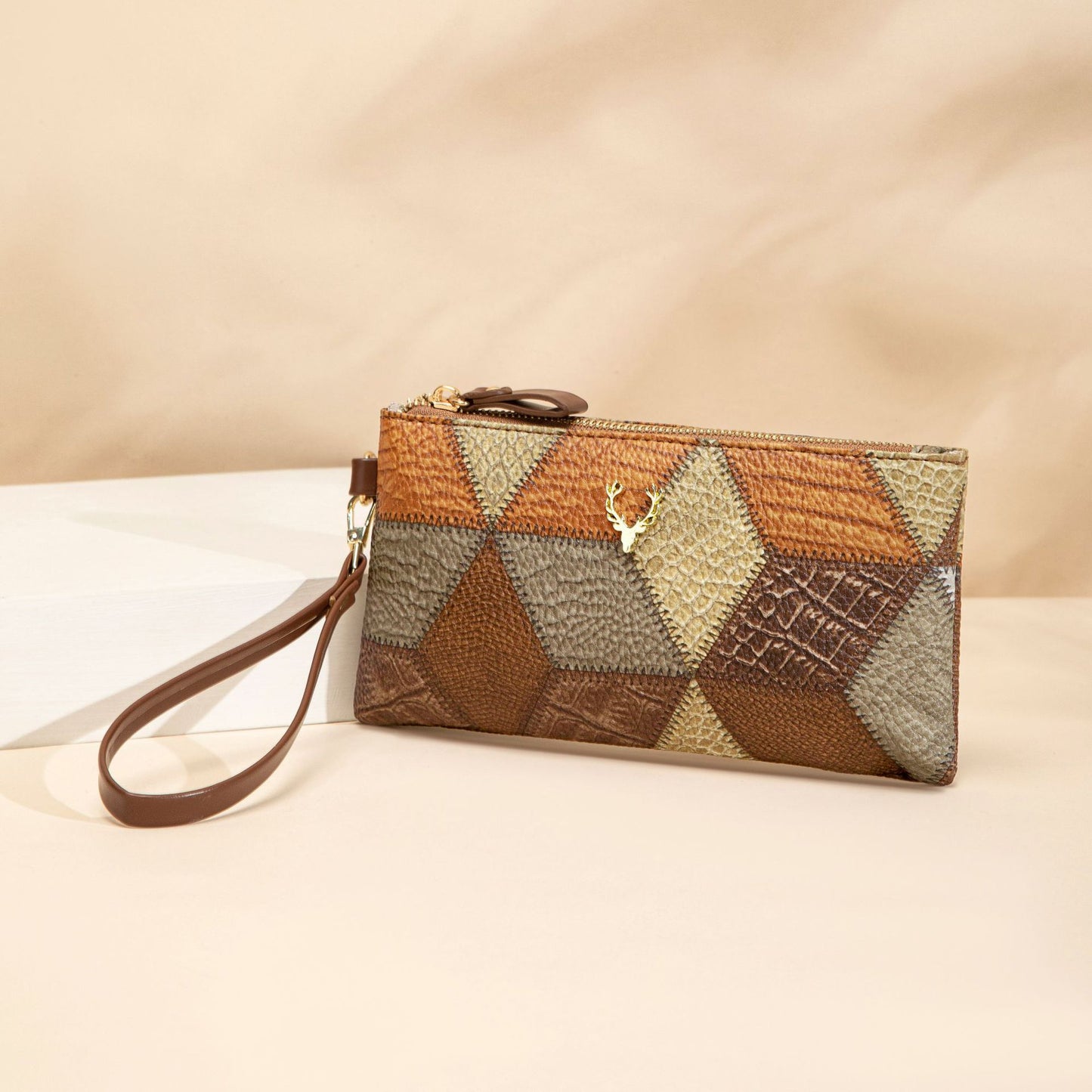 Women's Retro All-Match Trendy Color-Block Clutch Bag