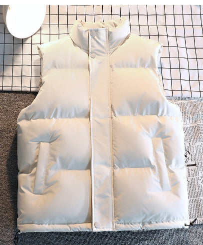 Stand Collar Men's Cotton Clothes Vest Coat Thickened