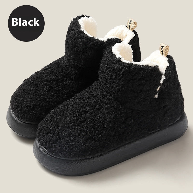 Fur Cotton Slippers Women's Thick Bottom Non-slip Cotton Shoes