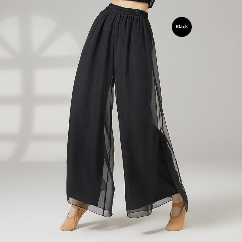 Womens Loose-fit Chiffon Pants For Classical Dance, Chinese-style