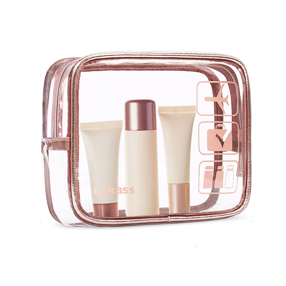 Pvc Cosmetic Bag Fashion Portable Three-piece Simple Waterproof Transparent