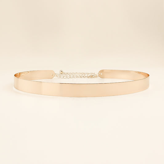 Cross-border European and American card type sequins metal obi lu Xianyuan with the same female iron mirror exaggerated ring waist decoration