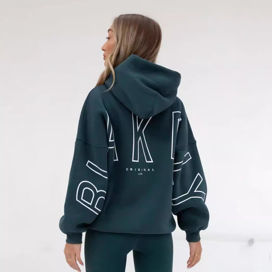 Tynd All-match Langærmet Løs Hættetrøje Hip-hop Pullover