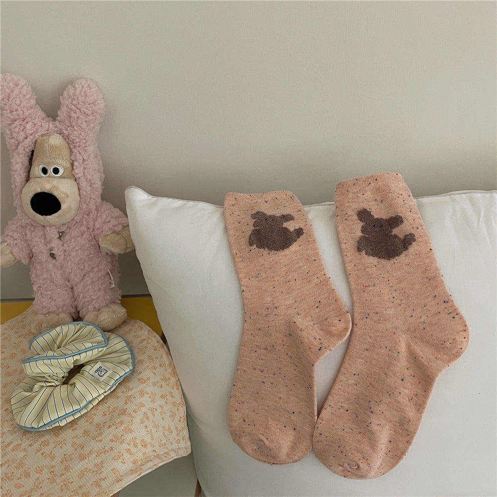 Cloud Dog Cute Girls Mid-calf Length Socks
