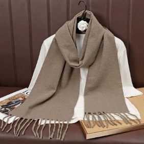 Solid Color Maillard Scarf Cashmere-like Women Warm Shawl
