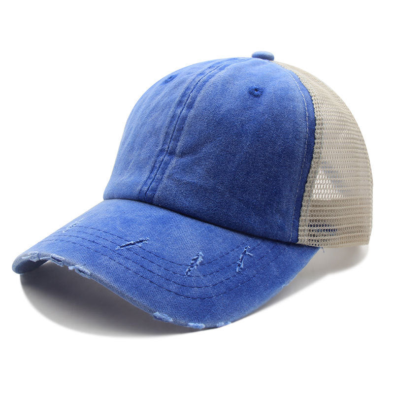 Women's Fashionable All-matching Retro Washed Peaked Cap