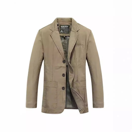 Loose Plus Size Suit Pure Cotton Washed Single-breasted Casual Jacket