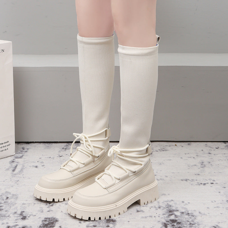 Women's Stretch Knit Socks High-tube Thick-soled High Boots