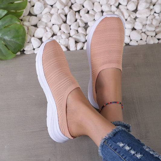 Mesh Breathable Flying Woven Women's Shoes Slip-on