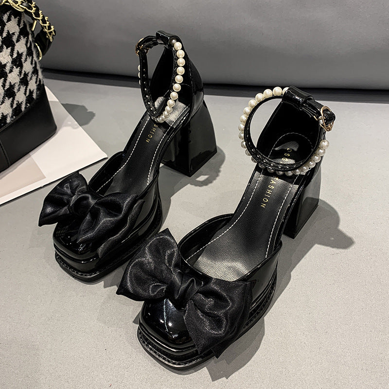 Women's Retro High Heel Leather Shoes