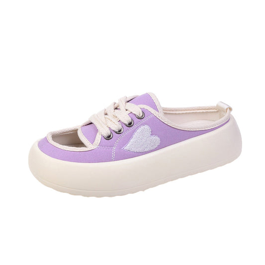 Canvas Slippers Women's New Baotou Sponge Cake Bottom Fashion