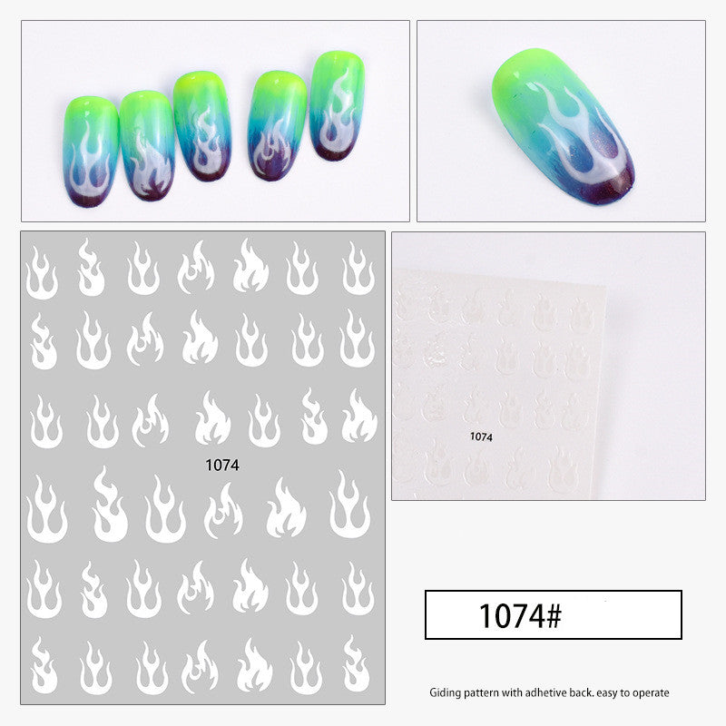 Nail Flame Polish Glue Sticker Decoration Small Pattern