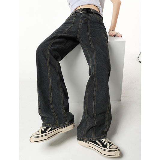 Women's Loose-fitting High-waisted Straight-legged Wide Leg Pants