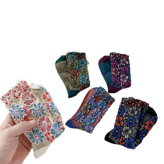 Cotton Socks Style Flower Leisure